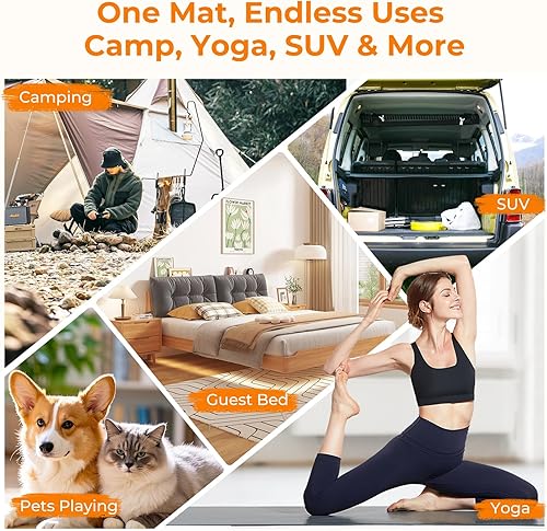 Miniatura 5 de BDEUS Colchón de espuma viscoelástica de 3 pulgadas, impermeable, enrollable, para adultos, colchón enrollable portátil para viajes, para invitados,