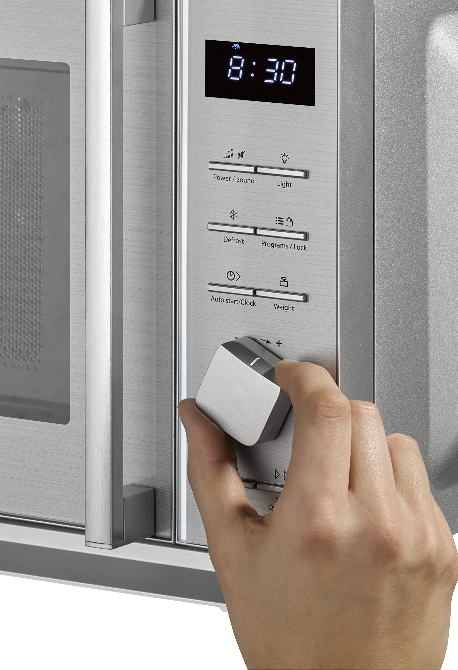 CASO M20 Cube Ceramic - Microondas sin plato giratorio con 800W de Potencia - Capacidad de 20L - 8 programas automáticos - Modo Descongelación - microondas pequeño - plateado