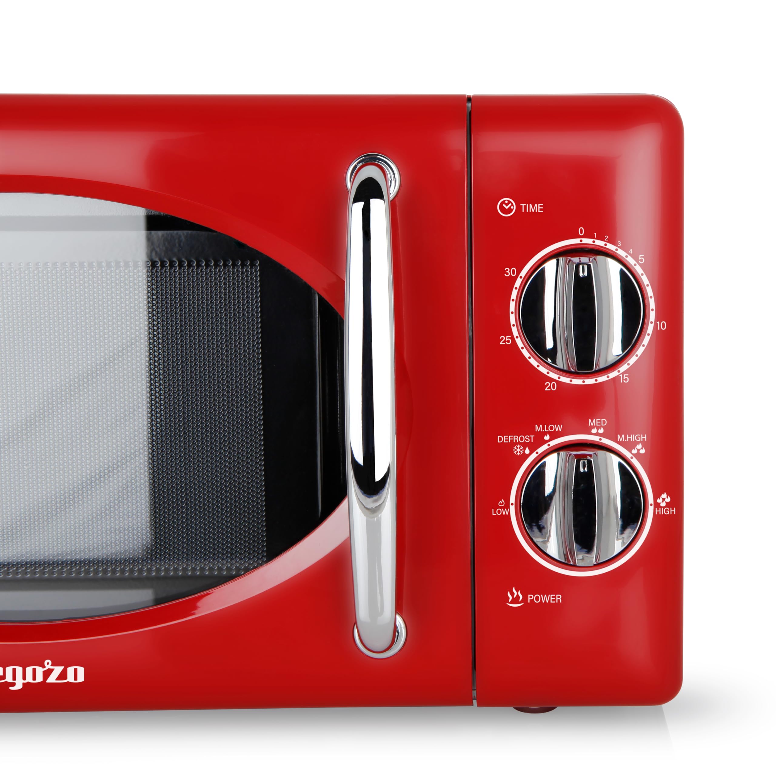 Orbegozo MI2020 - Mikrowelle mit 20 Liter Kapazität, 6 Leistungsstufen, Timer bis zu 30 Minuten, Vintage-Design, 700 W, Stahl, Rot