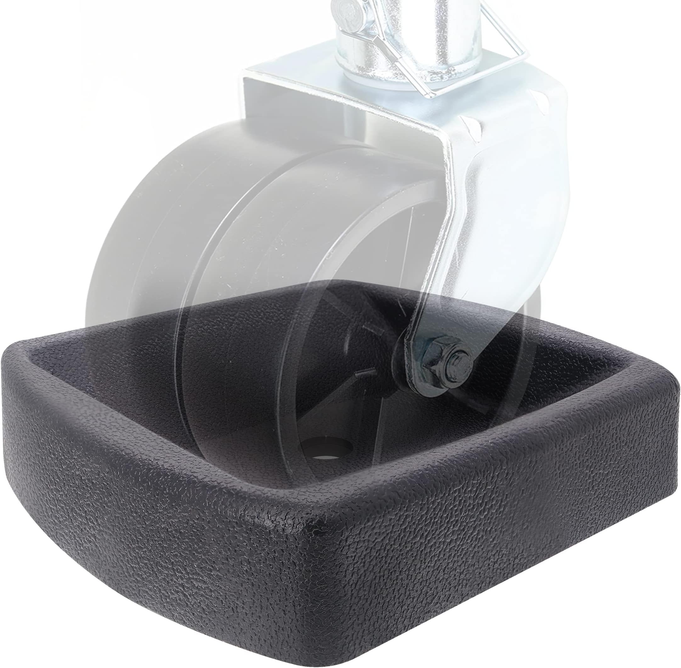 Dual Trailer Swirl Jack Caster Wheel Dock - Heavy Duty Reinforced Rubber Travel Trailer Tongue Jack Double Wheel Chock Stabilizer for Boat RV Hitch Camper Tent Caravans Wheel Stopper