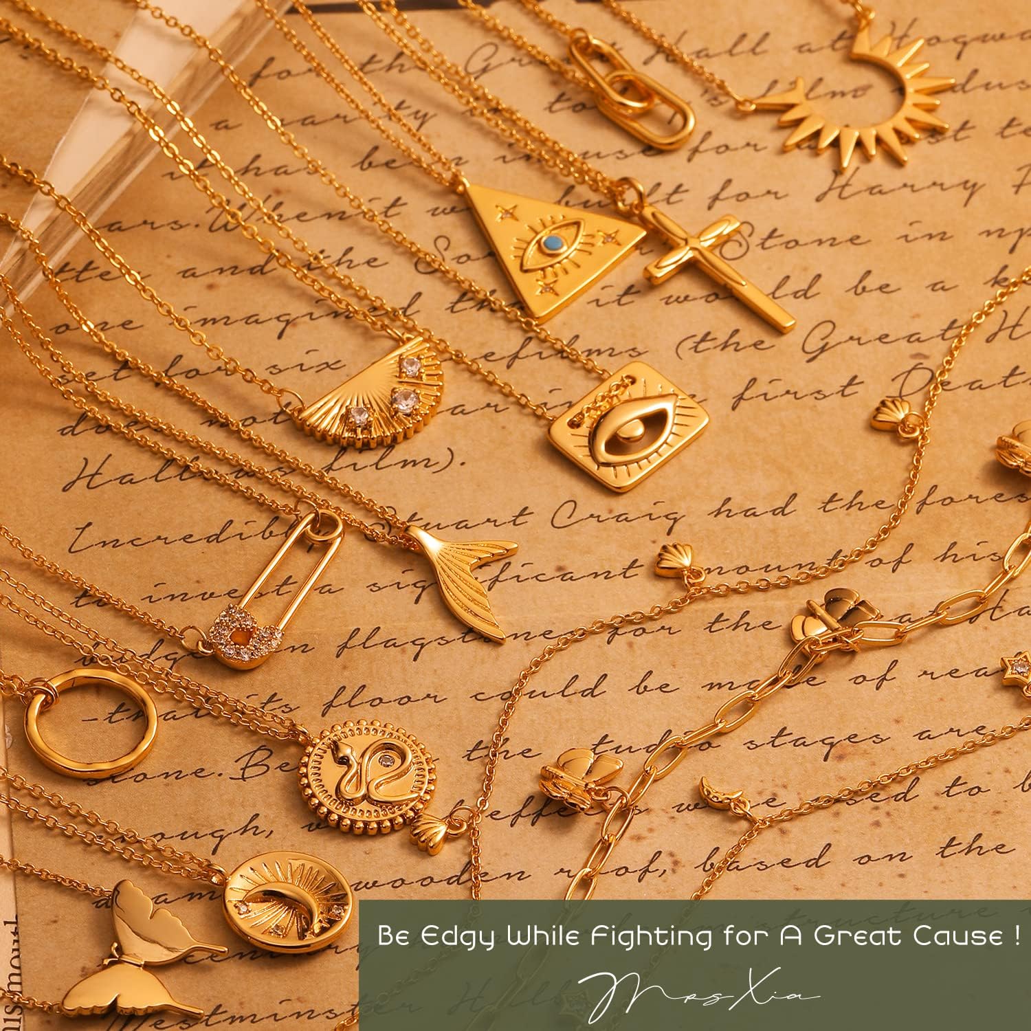 MRSXIA Gold Necklace for Women Pendant 18K Gold Filled Dainty Chain Simple Jewelry - Image 7