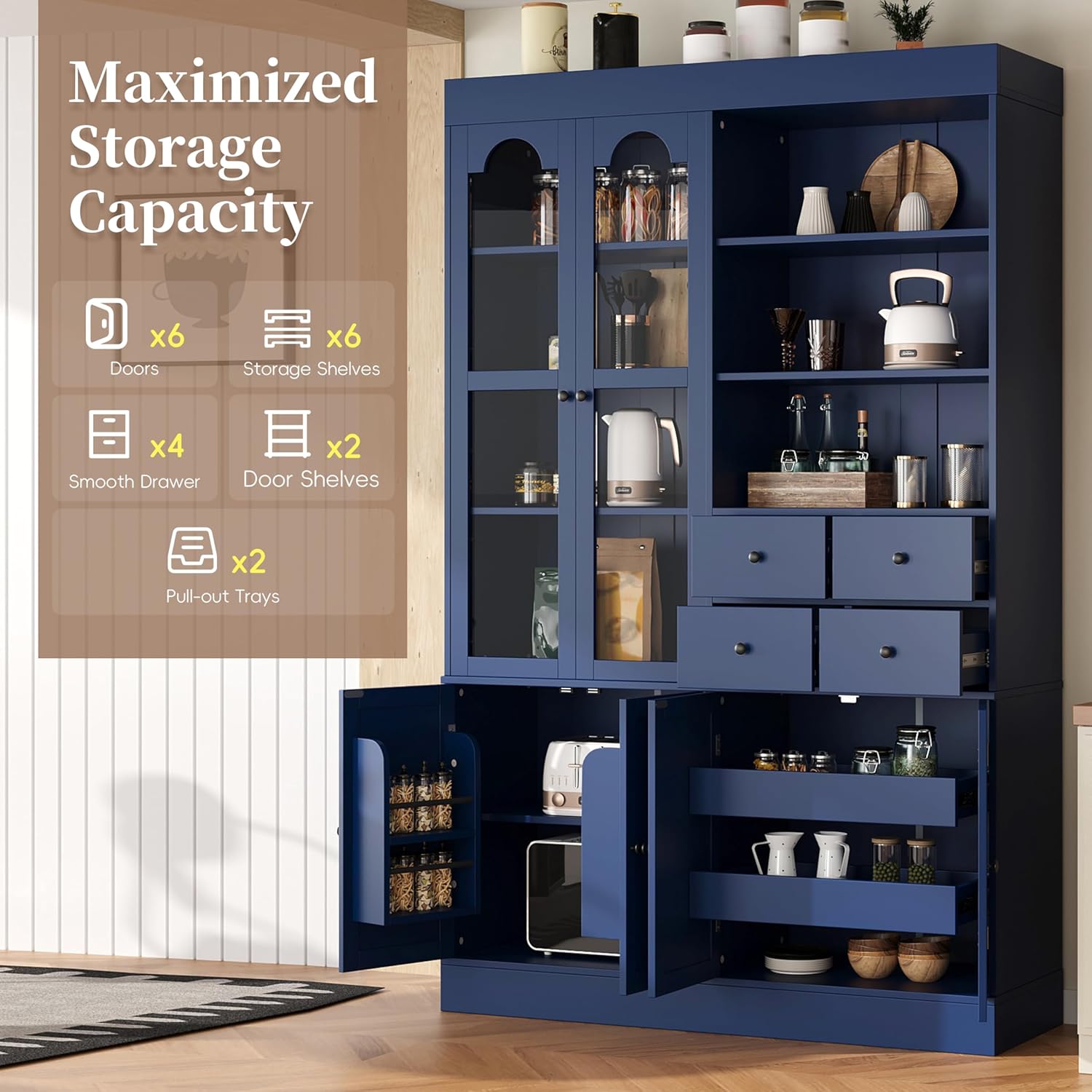 Maximized storage capacity of the Polibi Buffet with various compartments