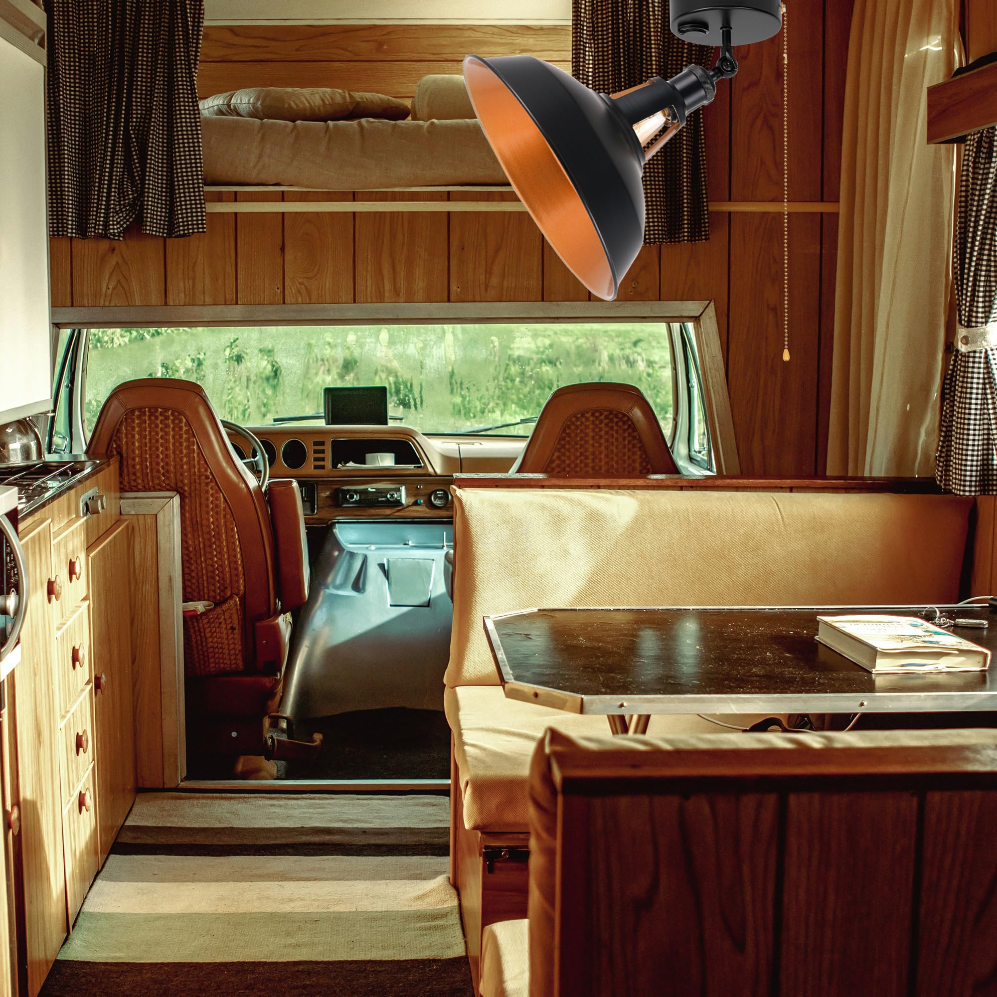 Wohnmobil Beleuchtung 12V,6W Dimmbar Deckenleuchte mit Fernbedienung,Innenbeleuchtung mit E27-Fassung für Wohnmobilen Boot Camper Van,2700-6500K einstellbar TB0196-B&G