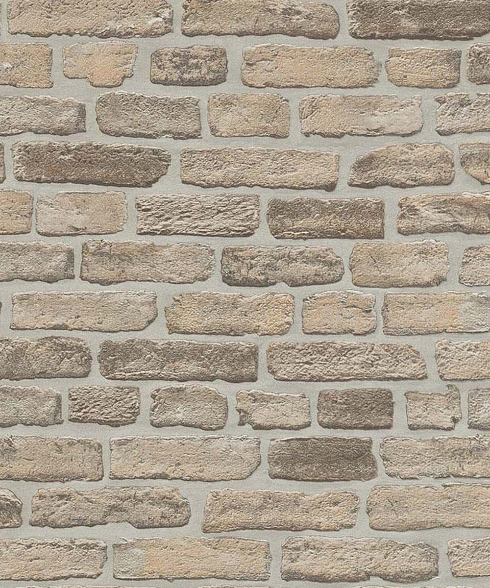 6939-20 - Brick - Effect - Wall - Taupe/Mocha - Textured - Wallpaper