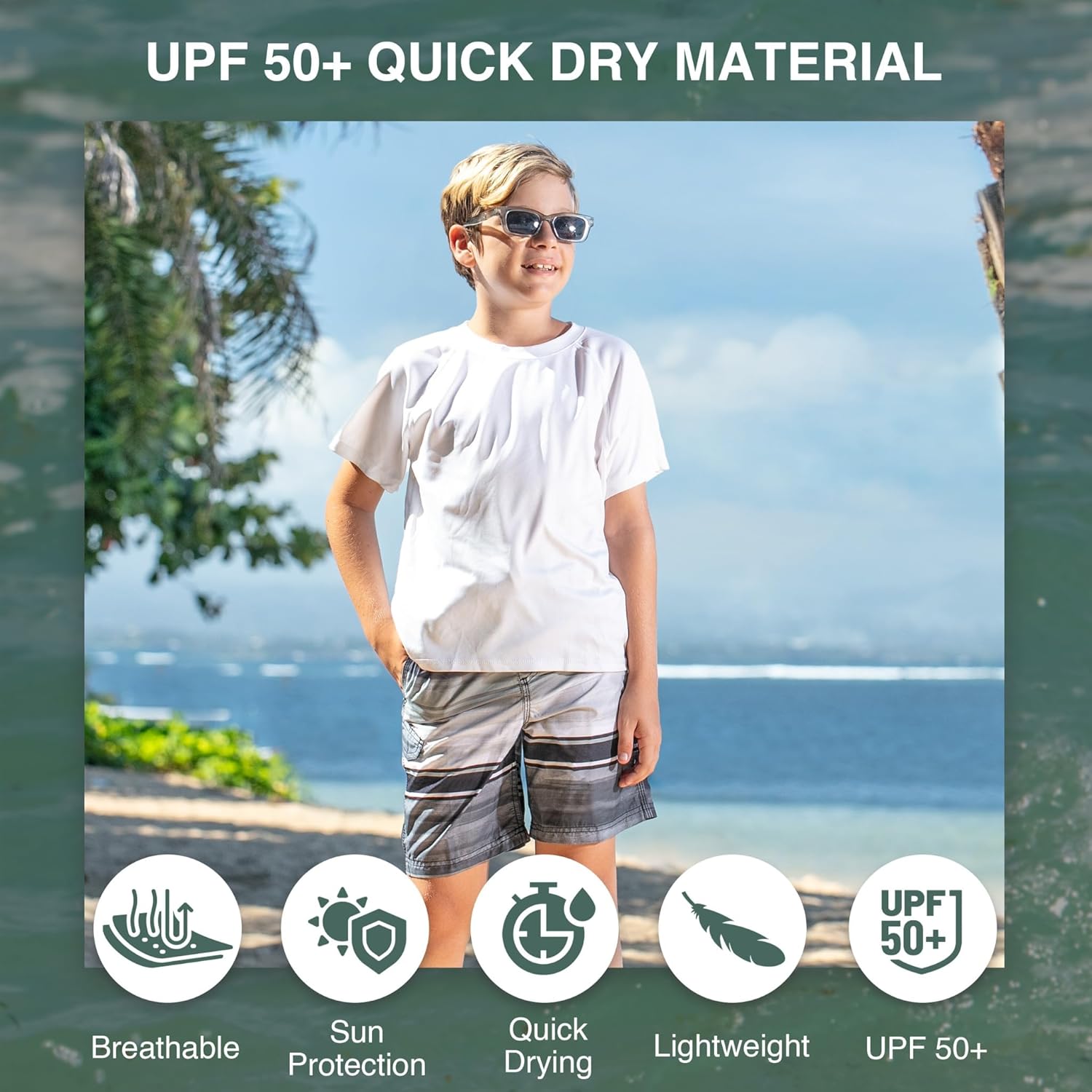 Kanu Surf Boys Avalon Quick Dry UPF 50+ Beach Swim Trunk - Image 2