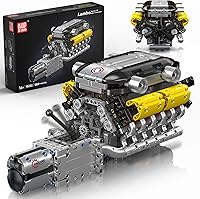 Mould King 10202 V12 4-Speed Transmission Engine Kit - 1260pcs Working Model, Battery-Powered STEM Build for Adults & Teens