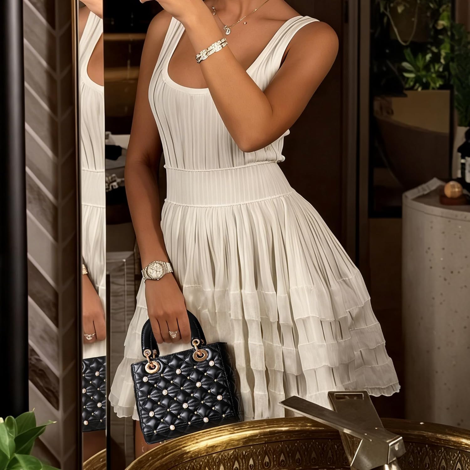 Fashion Handbags for Women Designer Crossbody Purses for Women Leather Small Purse Black - Image 2