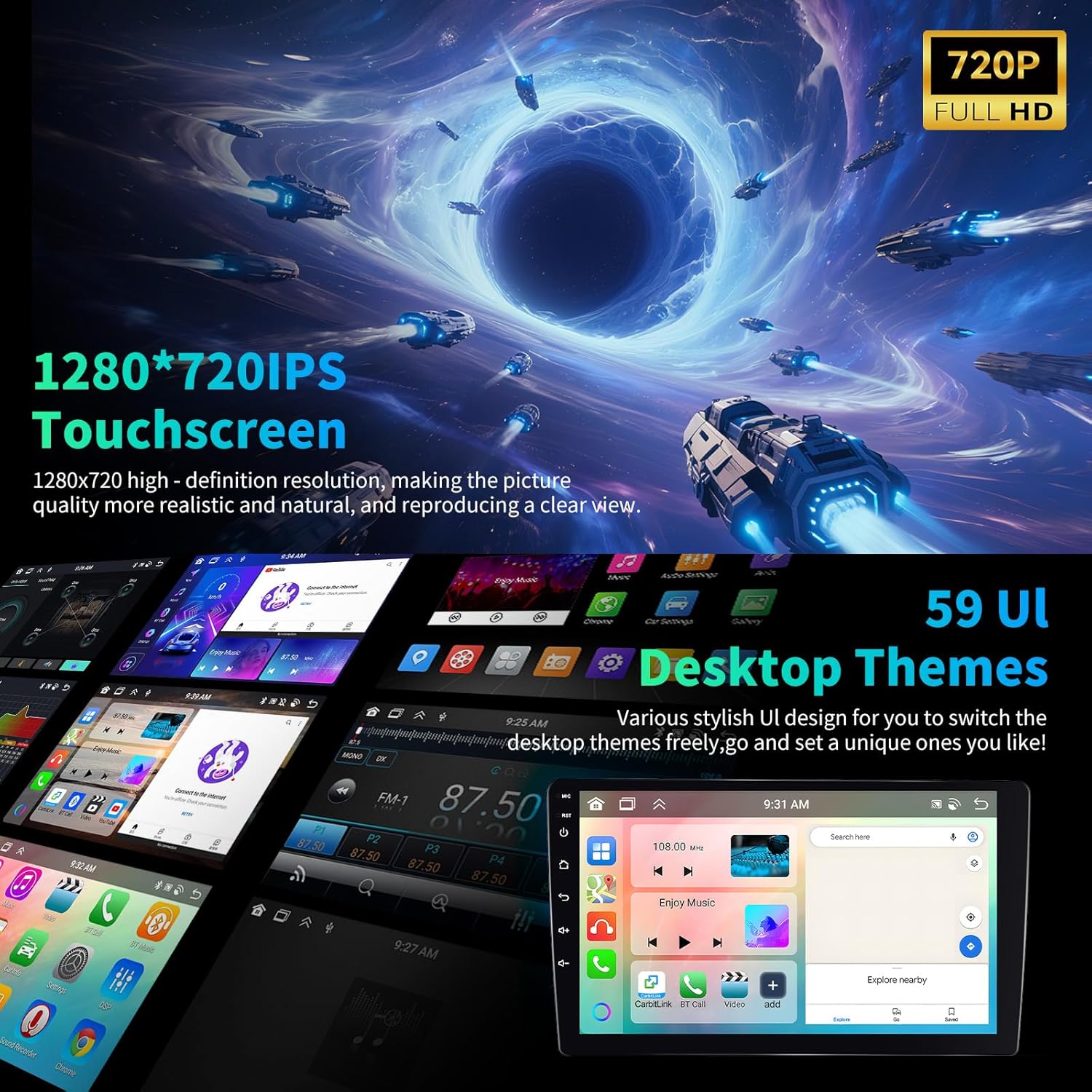 [8 Core 6G+128G] Android 15 Car Radio for Jeep Grand Cherokee 1998-2005,9" Touchscreen Car Stereo Radio with Wireless CarPlay Andriod Auto,Bluetooth,GPS,WiFi,FM/RDS Radio,SWC EQ DSP+AHD Backup Camera