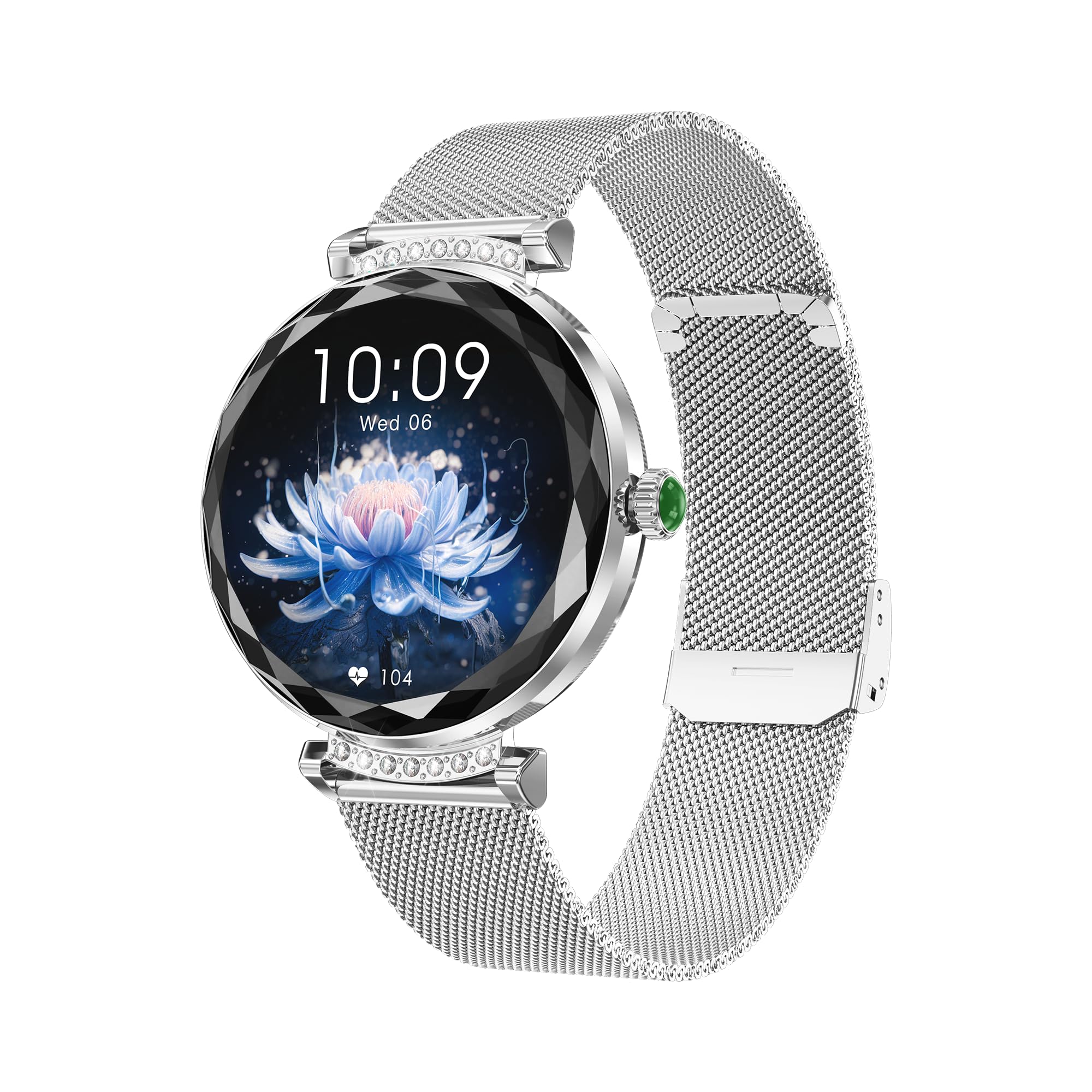 LONGLU Montre Intelligente pour Femmes avec Appel téléphonique Bluetooth pour iPhone et téléphones Android Tracker de Fitness Multi-Sport avec réponse/appels imperméable (Argenté)