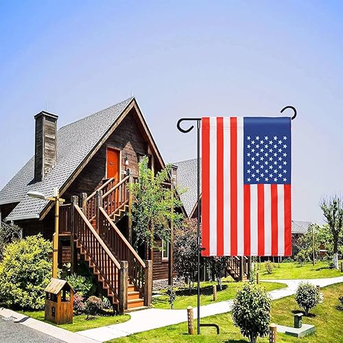 Miniatura 5 de Paquete de 2 banderas de jardín estadounidense Freefy de 12 x 18 pulgadas, bandera patriótica de poliéster de doble cara, patio residencial de