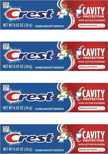 Crest Cavity Protection Pasta de dientes regular, tamaño de viaje, 0.85 oz (24 g) - Paquete de 4
