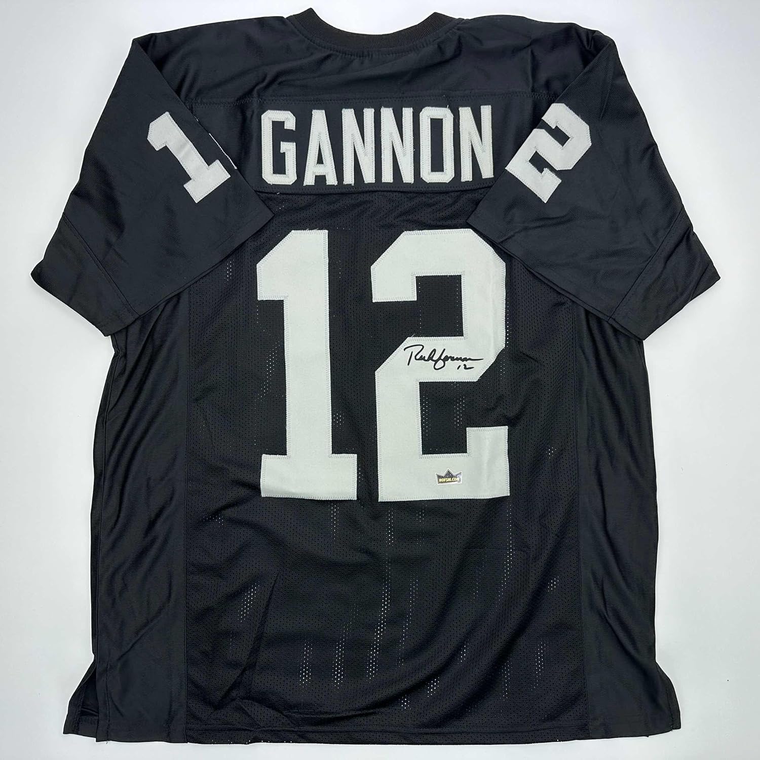 Facsimile Autographed Rich Gannon Oakland Las Vegas Black Reprint Laser Auto Football Jersey Size Men's XL