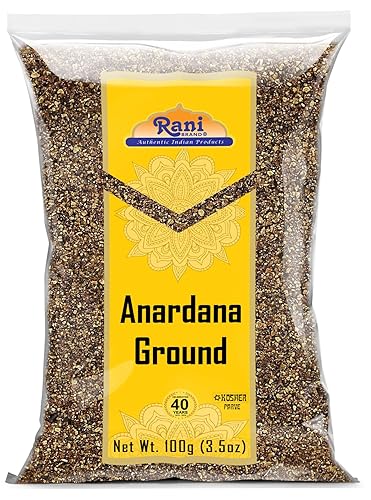 Rani Anardana (granada) molida, especias indias 3.5 oz (100 g)  Todo natural  Sin color  Apto para gluten  Vegano  Sin OMG  Kosher  Sin sal ni
