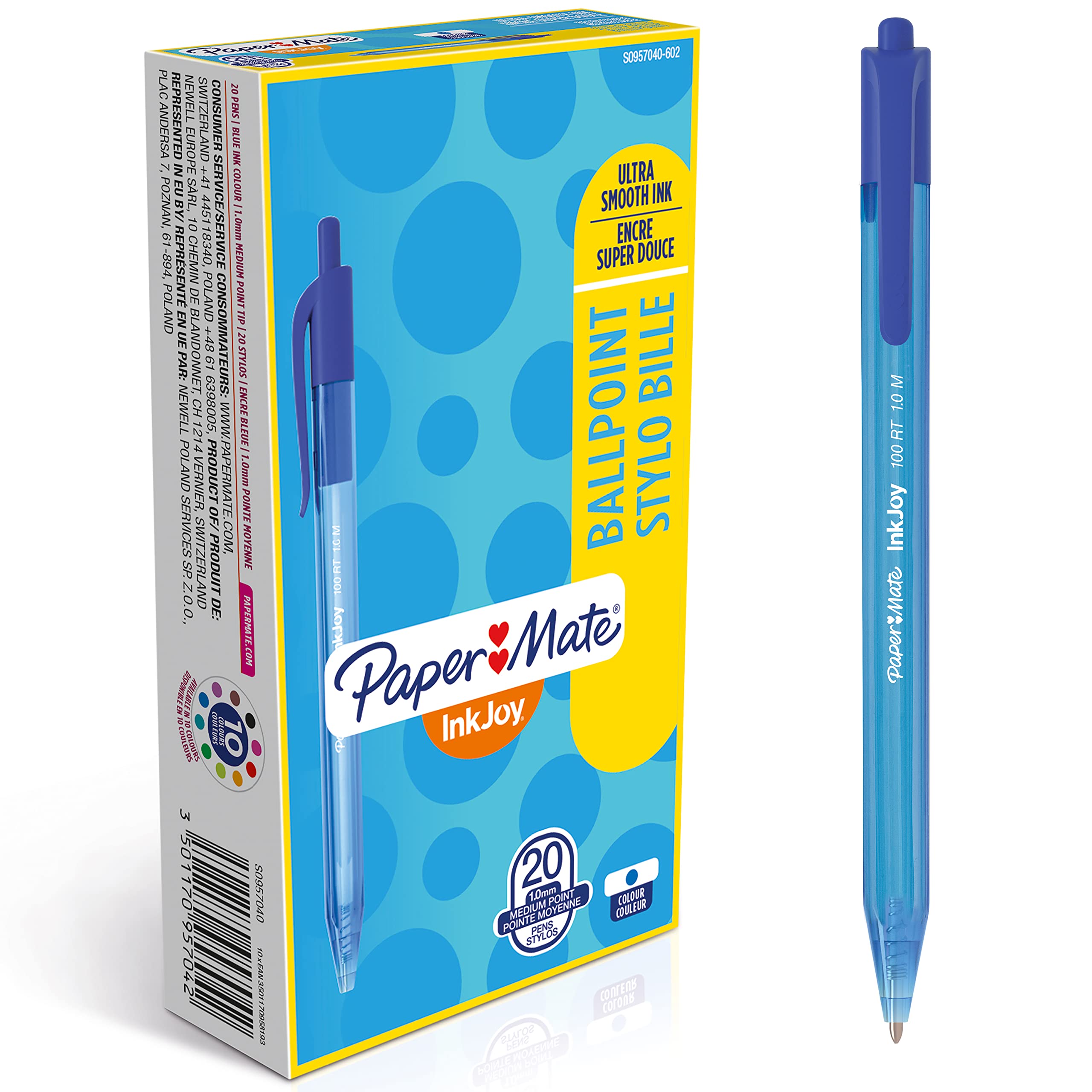 Paper Mate Inkjoy 100rt Retractable Ballpoint Pens Medium Point
