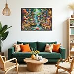 Rocorose Jigsaw Puzzle for Adults, 1000 Pieces Fairyland Mushroom House Puzzle Colorful Fairy Cottage Puzzle Challenging Family Perfect for Game Nights Party Butterfly Flower Decoration