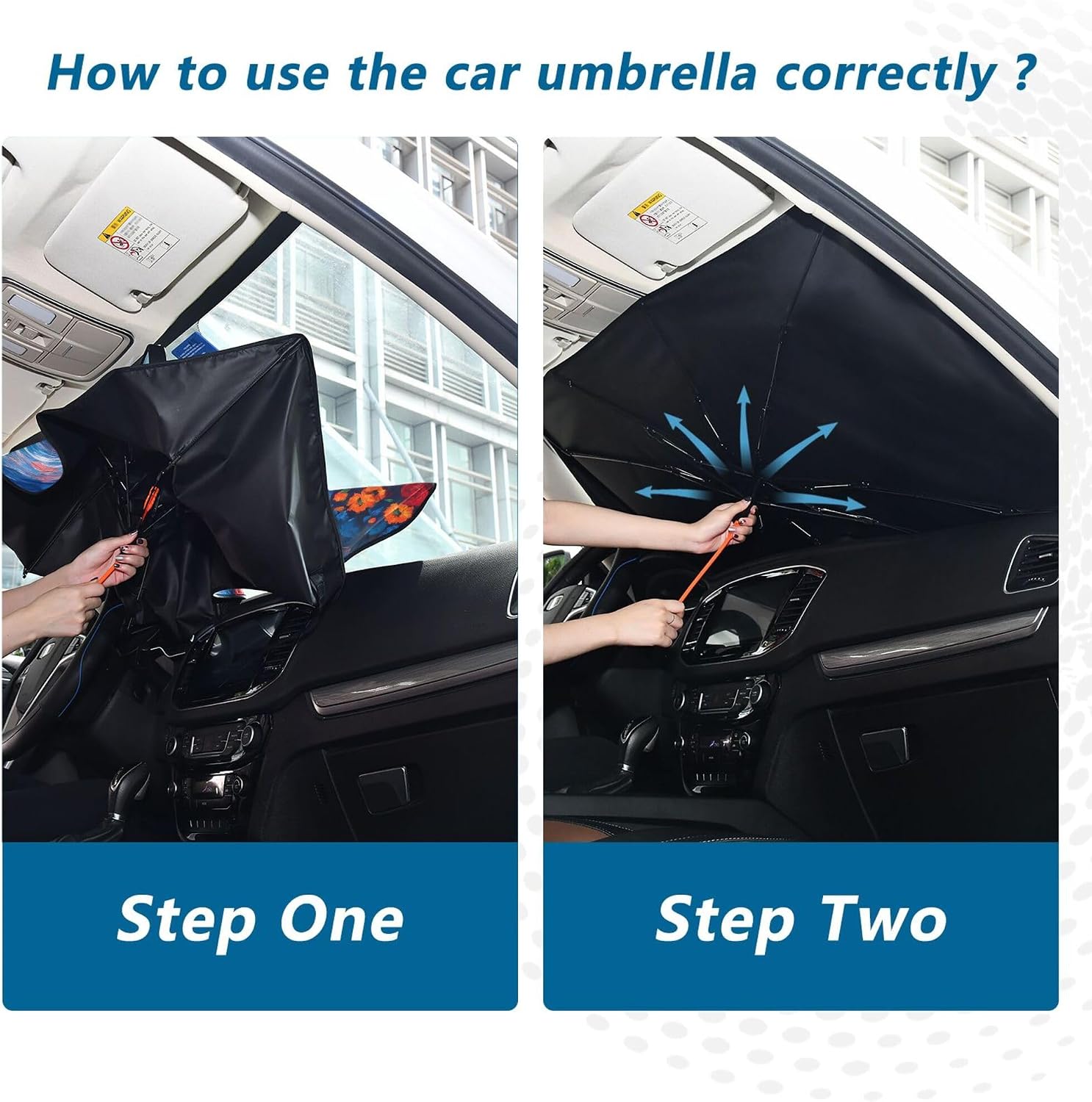 Car Umbrella Sun Shade Cover, Astronaut Space Umbrella Sun Shade for Car Truck Window Front Windshield, Blocks UV Rays Visor Protector Heat Reflector to Keep Your Vehicle Cool