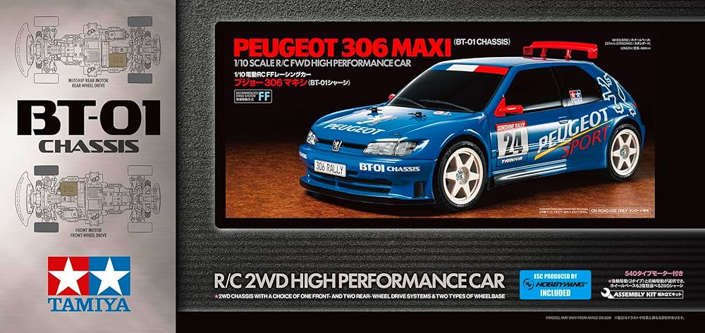 TAMIYA 58746 1:10 RC Peugeot 306 Maxi BT-01 - Auto telecomandata