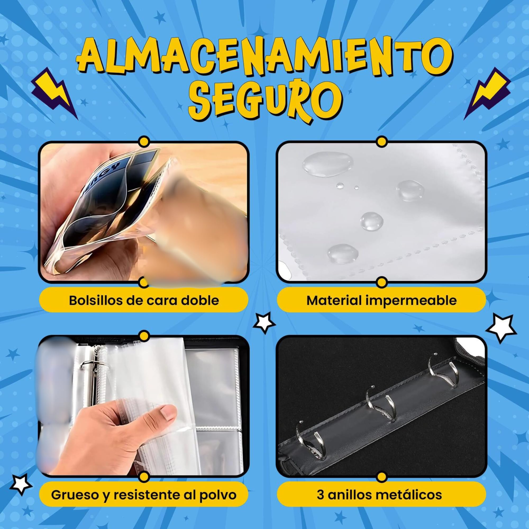 Álbum de Cartas Coleccionables con Capacidad de 1080 Cartas y 60 Páginas - Carpeta para Cartas con Fundas - Álbum para Cartas (Trading Card Game y Juegos de Cartas Coleccionables)