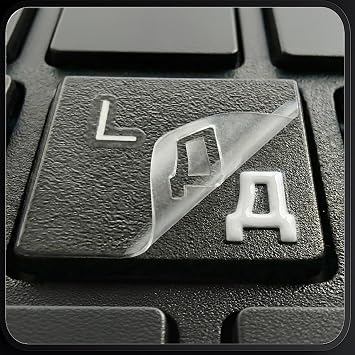 Russian Keyboard Stickers Cyrillic Letters 3D Transfer, No Residue, Individual Letter Stickers for Laptop & Desktop Keyboards White