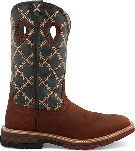 Miniatura 4 de Twisted X Botas Hombre Marrón Claro 12" Bandera de Texas Soft Toe Botas de Trabajo