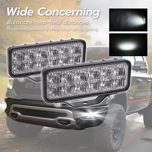 Miniatura 4 de Barra de luz LED de 6 pulgadas, 2 unidades, 120 W, 8000 lúmenes, luces LED todoterreno de haz de curvas anchas, luz de conducción rectangular de