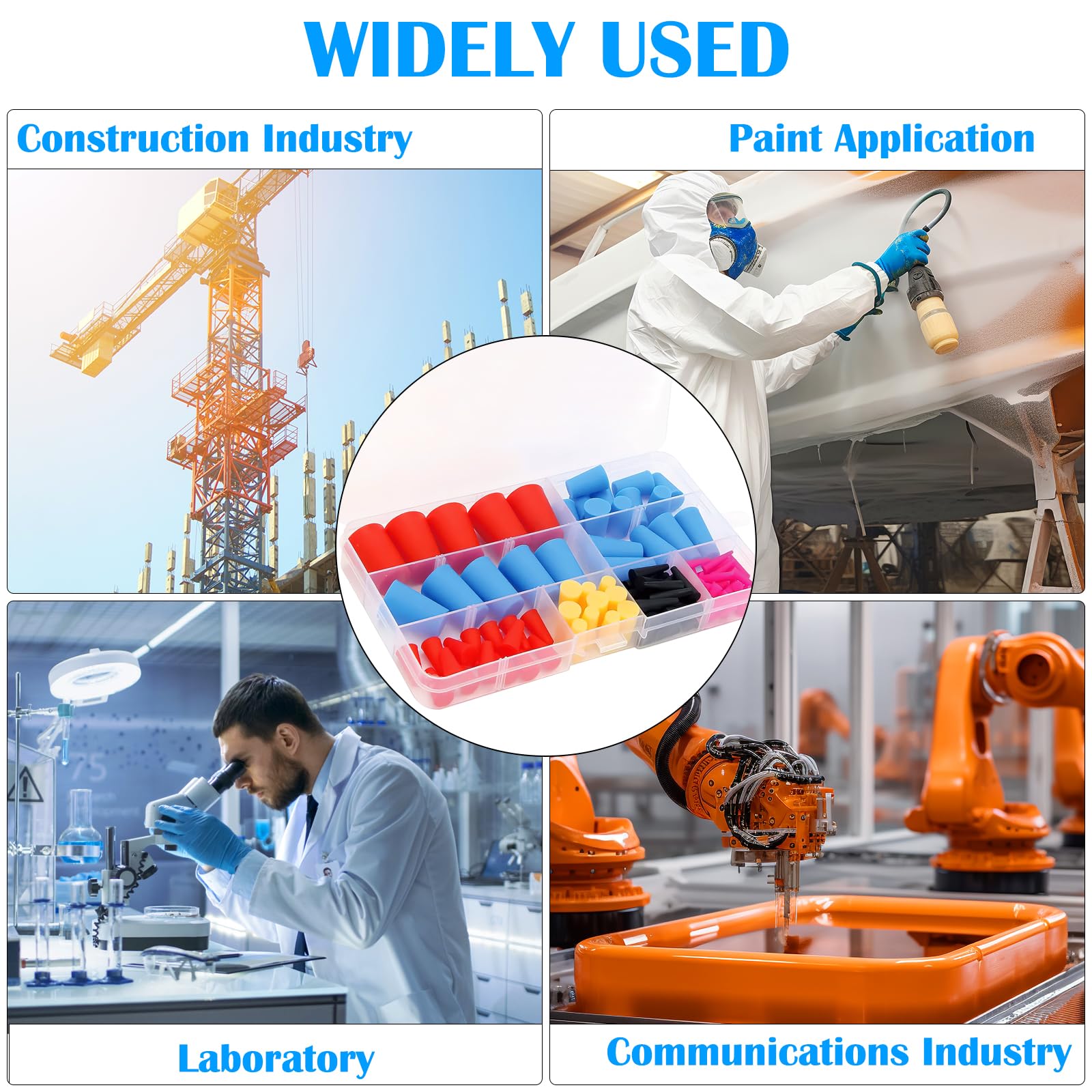 60 Tappi In Silicone Per Fori Conici | Ideali Per Verniciatura, Laboratorio E Fai Da Te | 8 Misure Diverse - Foto 4