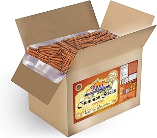 Rani Cinnamon Sticks 400oz (25lbs) 11.63kg Bulk Box - 2300-2500 Sticks - Strong Aroma, Perfect for Baking, Cooking & Beverages | 3+ Inches Length - Cassia Saigon Cinnamon from Vietnam | Kosher