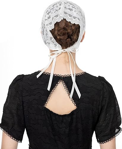 Vista 5 de Wgior Velos católicos para la capilla de la iglesia velos latinos Mass Head Cover Diadema Pañuelo Tie Style Floral Headwrap