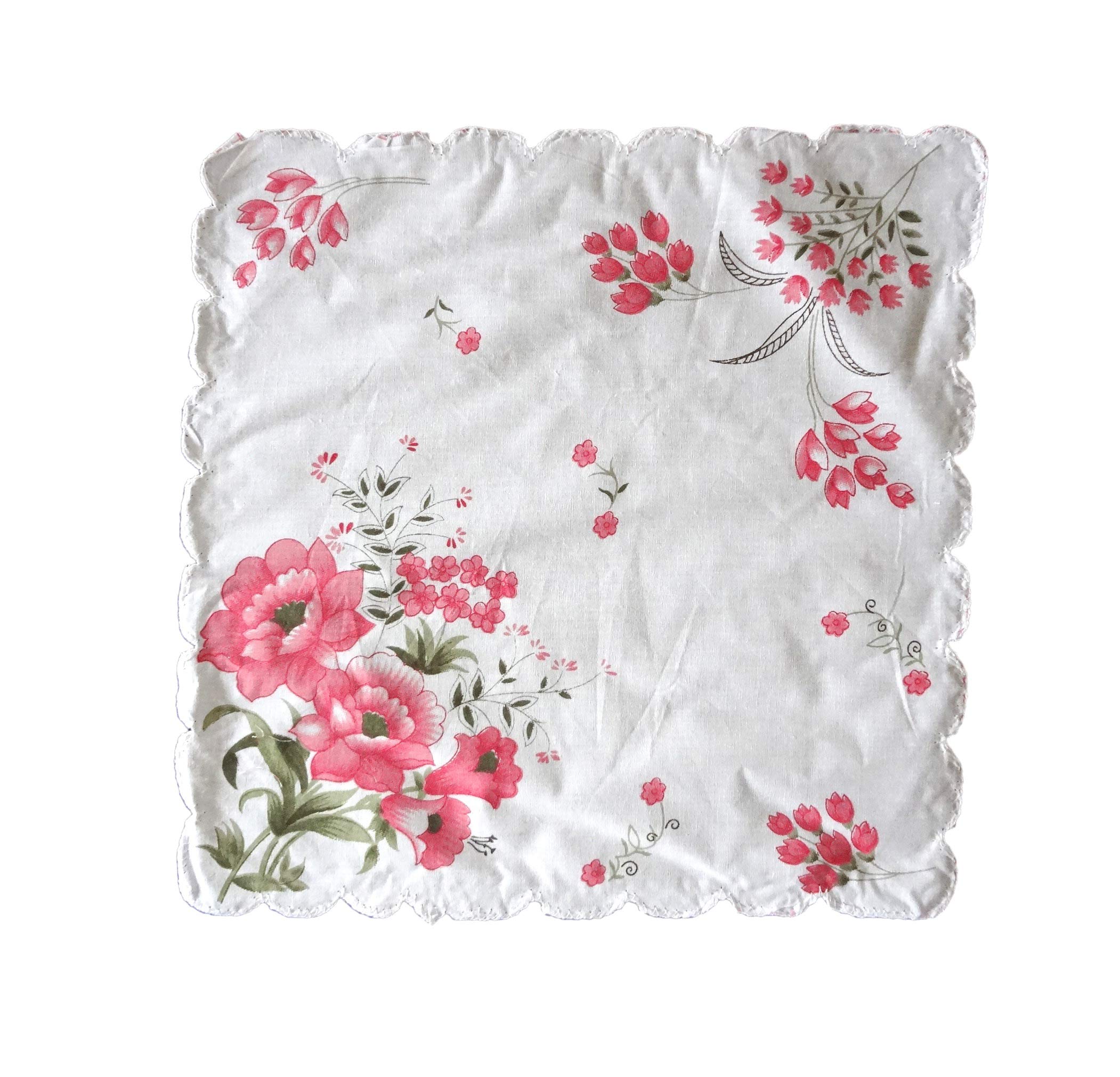 S4S® 100% Cotton Women's Cut Work Bordar White Floral Handkerchief/Ladies Hankies (Size_30CM X 30CM_Pack of 24) 3