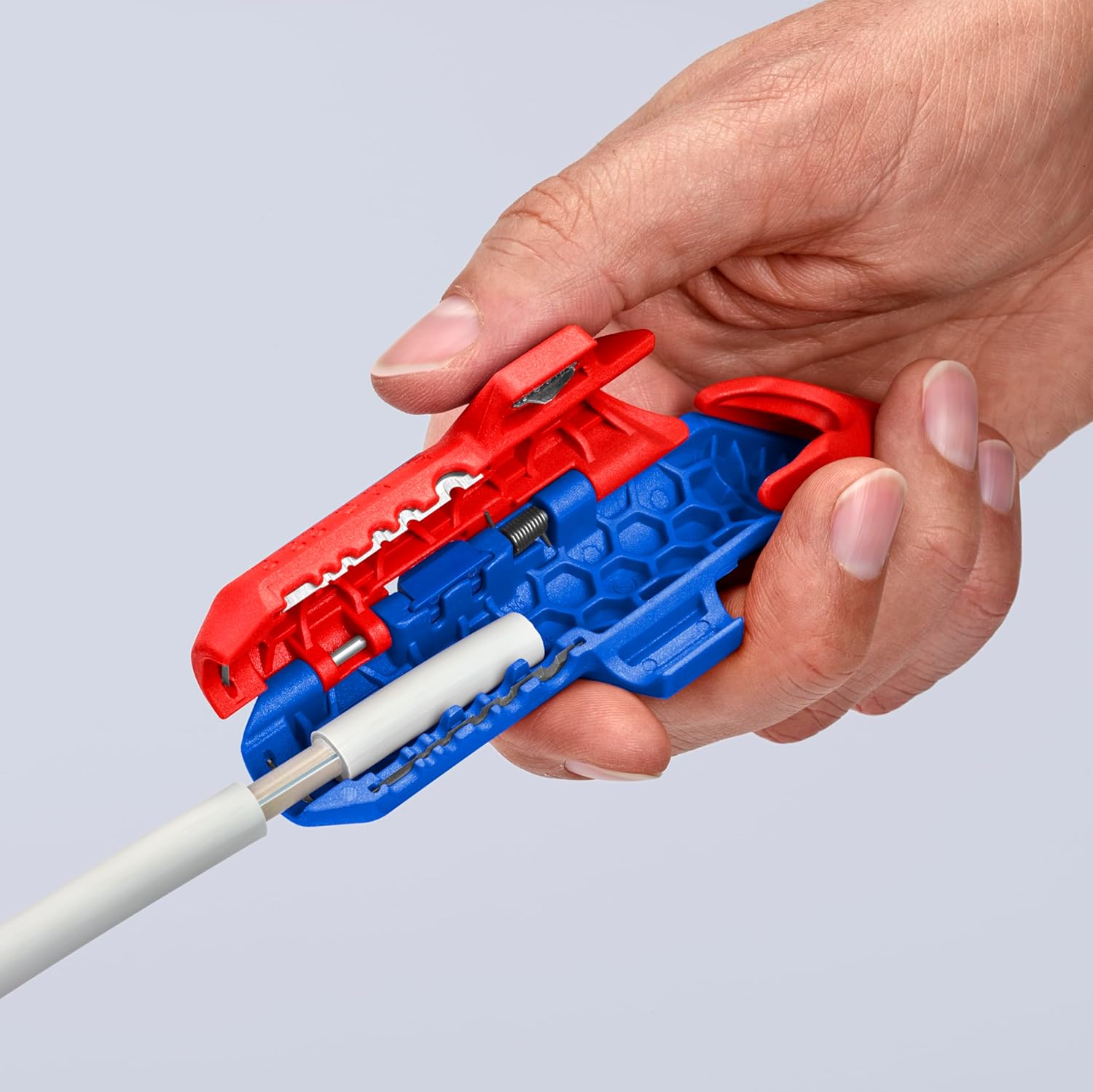 KNIPEX 16 95 03 SB ErgoStrip PV Stripping Tool Stripping Knife Suitable for Round Cables, S