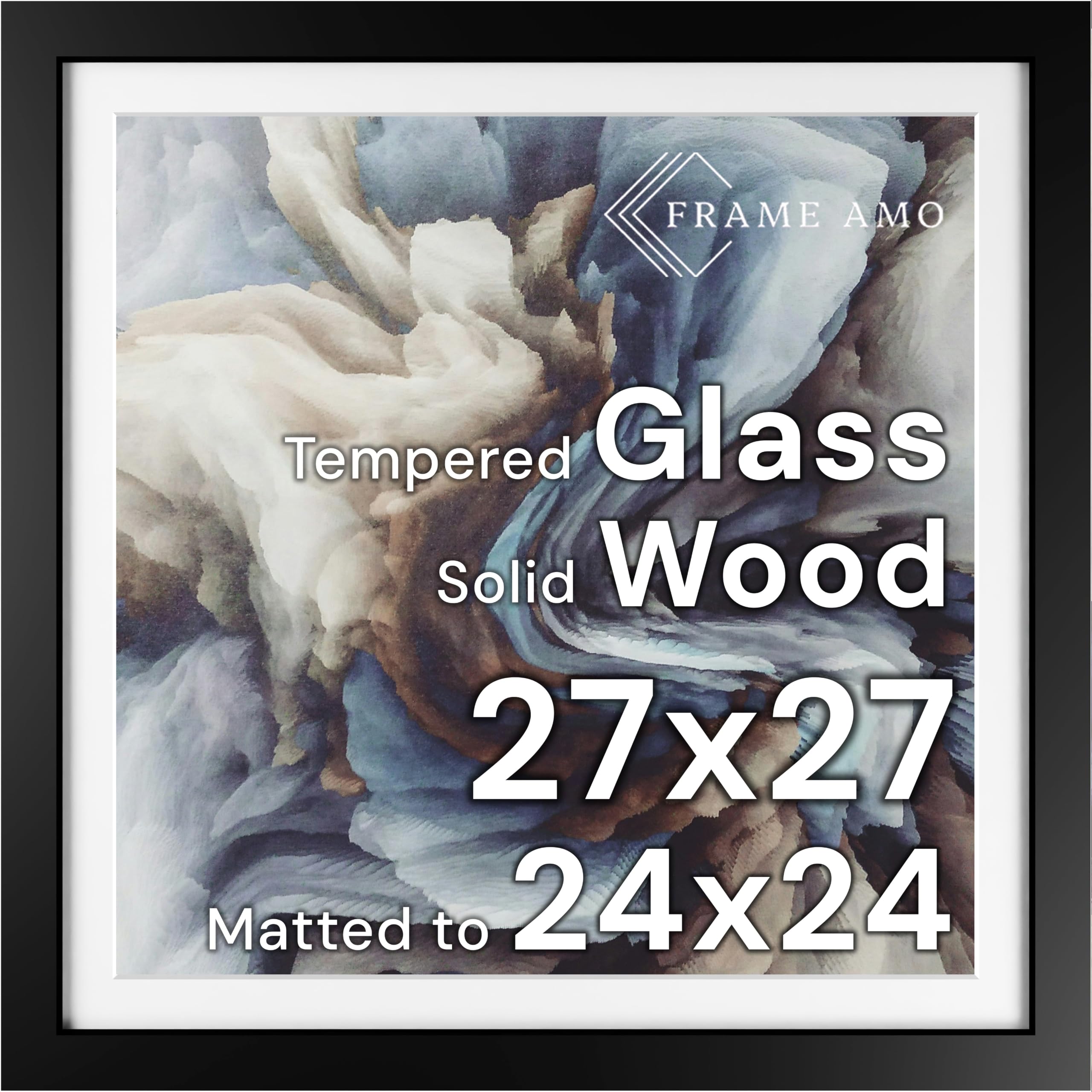 Frame Amo 27x27 Black Solid Wood Poster Frame