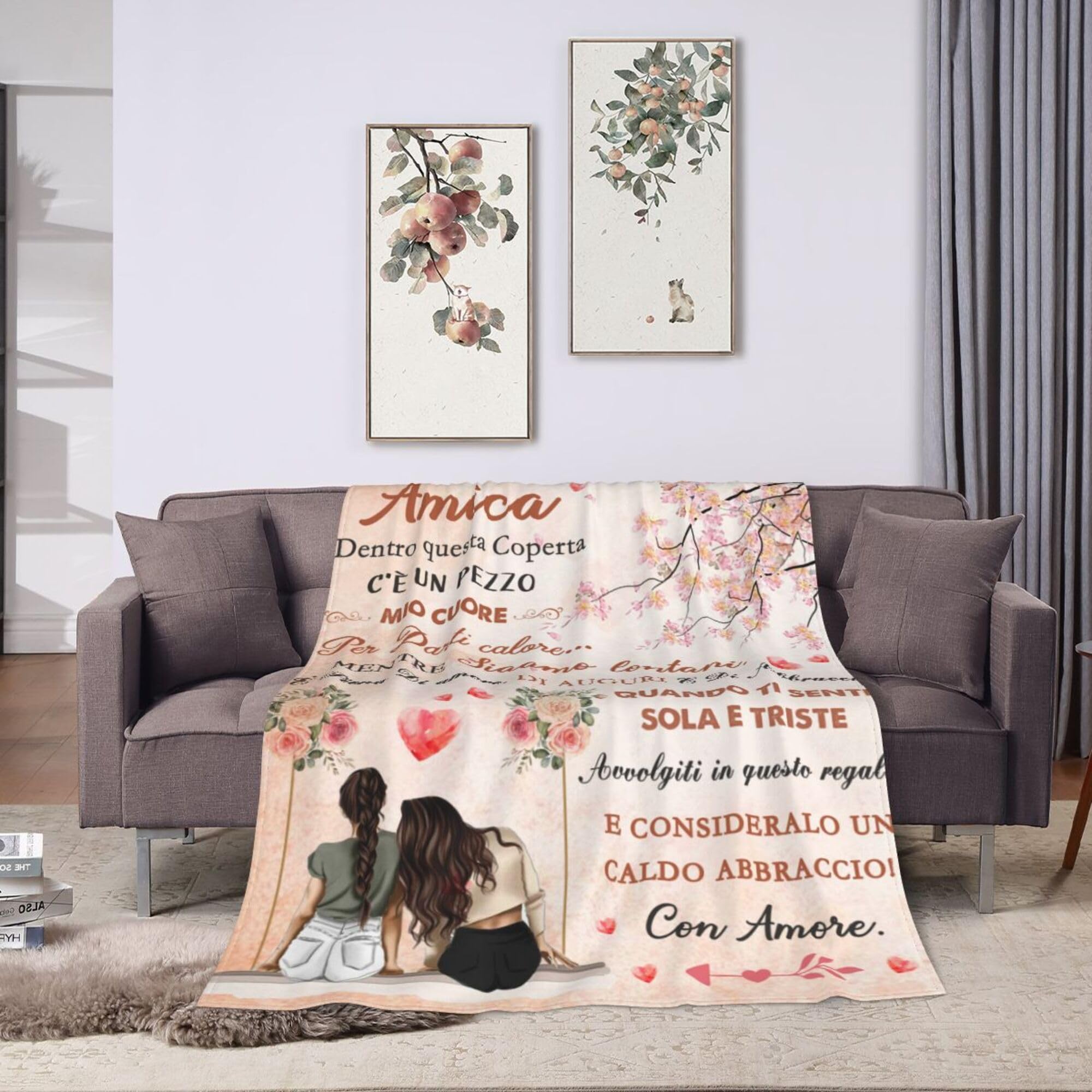 Coperta in flanella super morbida e calda per divano, letto, sedia, ufficio, dormitorio, regalo per amici, familiari, insegnanti, 153 x 203 cm