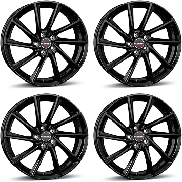 4x Borbet alloy rims VTX 8x18 ET37 5x112 black glossy compatible with BMW 1er 2er X1 X2