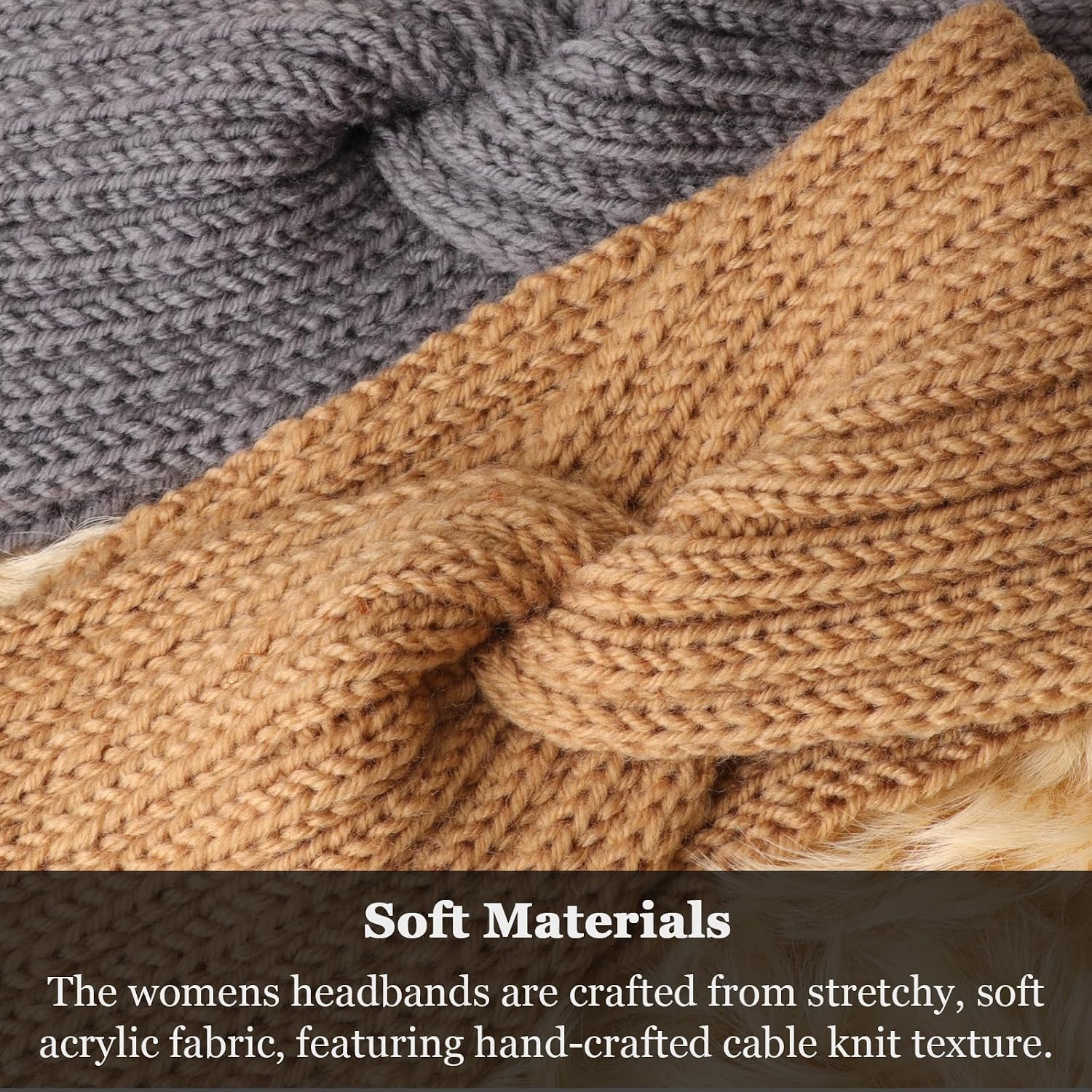 DRESHOW Winter Headbands for Women Knit Wide Headband Winter Warm Ear Muff