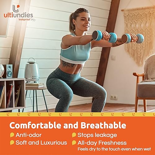 Miniatura 6 de Bikini Modal - Ropa interior para incontinencia para mujer, paquete de 2 bragas reutilizables a prueba de fugas con absorción de luz, Desnudo