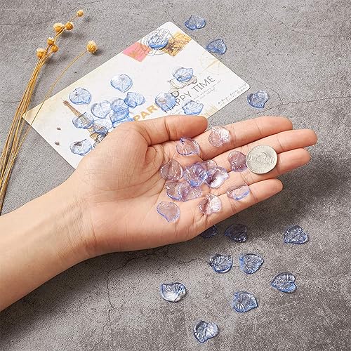 Miniatura 154 de Craftdady Dijes de cuentas de hojas de arce transparentes, colgantes colgantes de adorno para colgar, bonitos dijes para collares, pulseras, Hoja