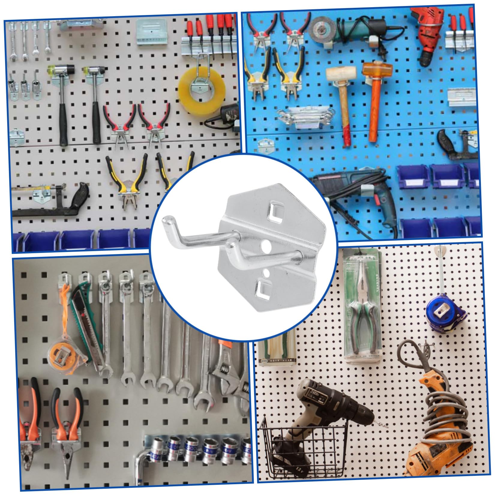 Mipcase Lot De 12 Crochets Pour Panneau Perforé Crochet Suspendu À L’Outil En Acier Avec 12 Vis Pour Garage Atelier Rangement Mural D’Outils