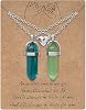MJartoria BFF Necklace for 2 Crystal Charms Best Friend Necklace Matching Pendant Friendship Necklace for Couples Gifts