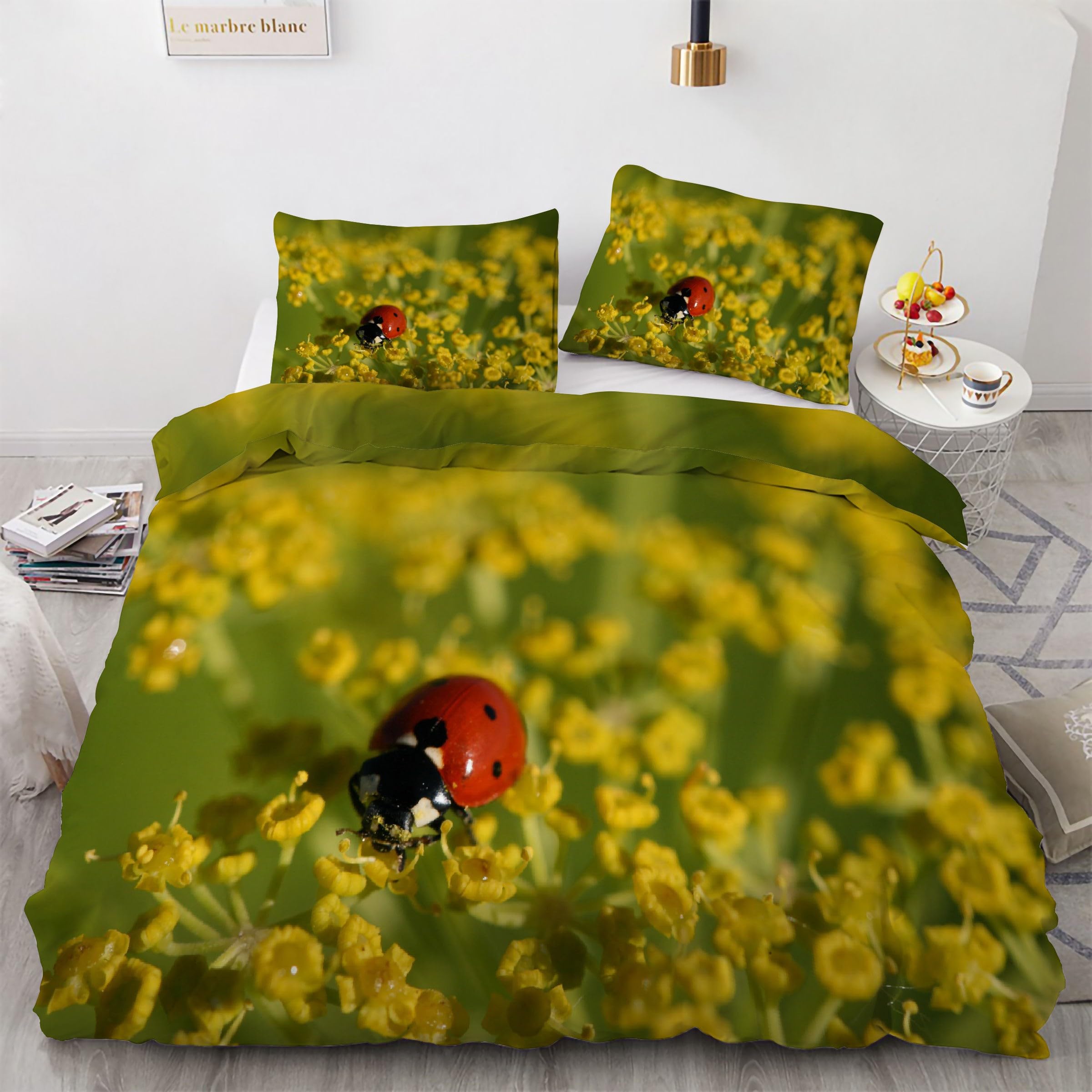 Housse de couette 200x200 fleurs et fermeture éclair pour changer vos draps facilement sans effort