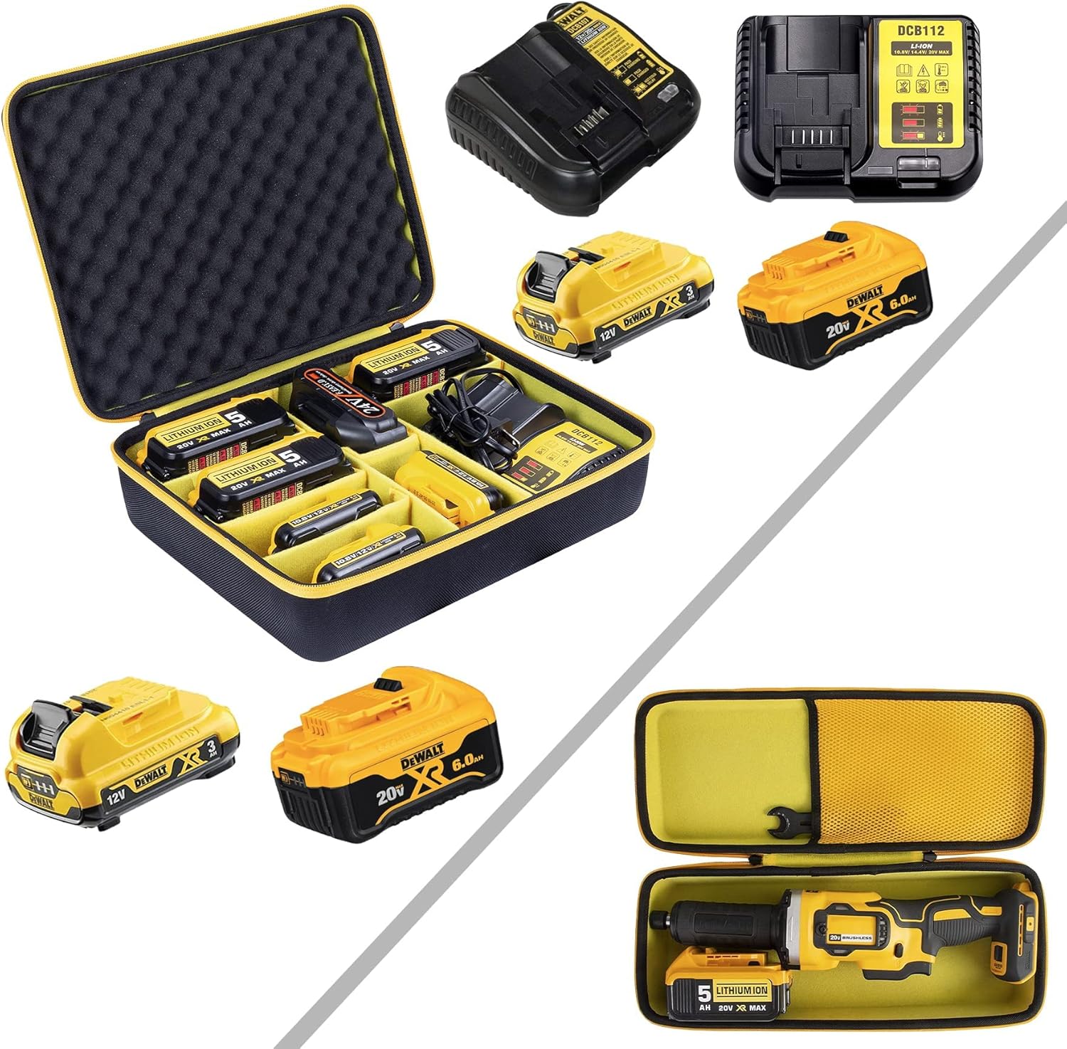 khanka Hard Storage Case Replacement for Dewalt 12v/20v/60v Max XR Battery and Charger/Dewalt 20V MAX Die Grinder, Variable Speed, 1-1/2-Inch, DCG426B