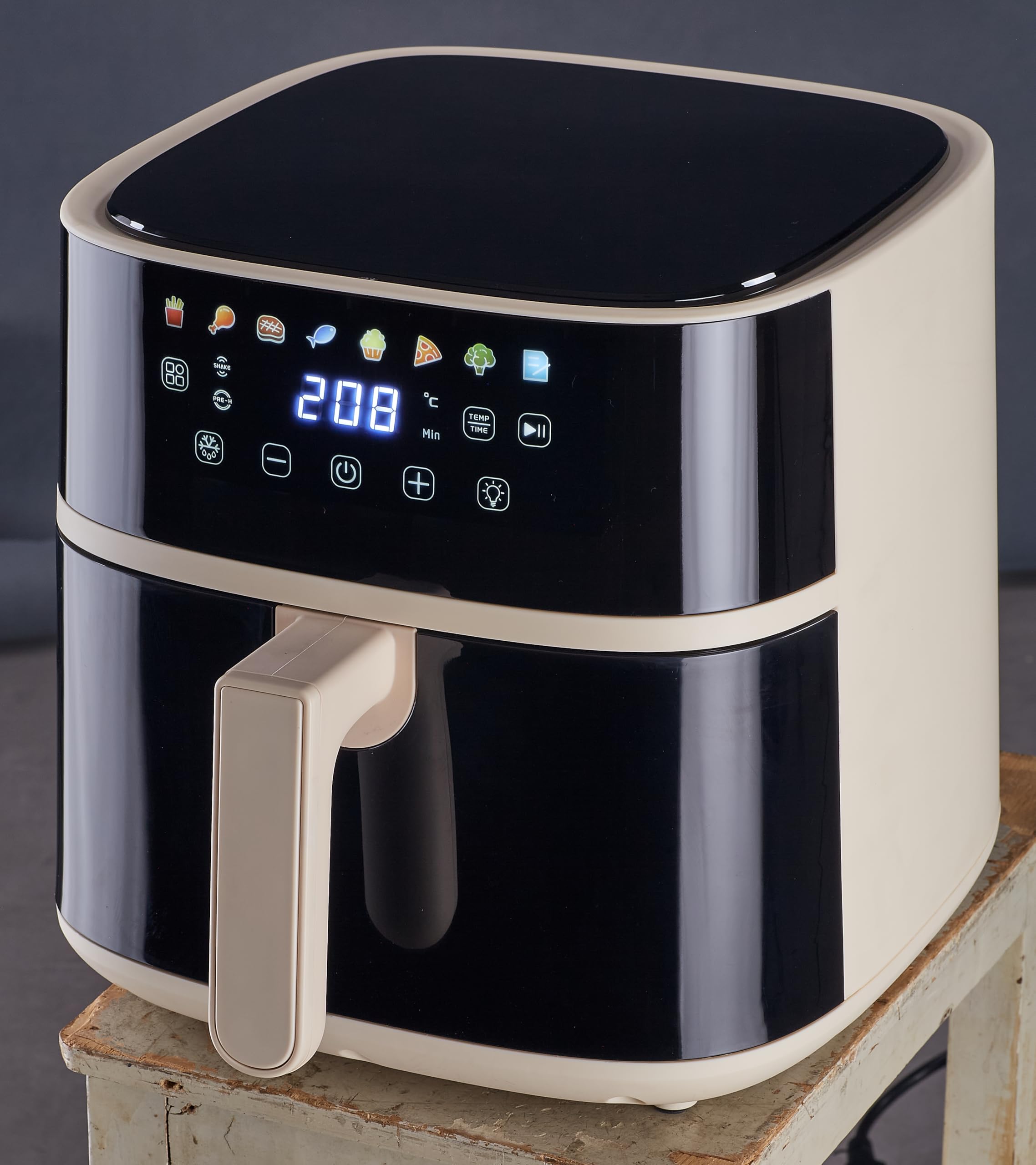 Tognana Iridea frytkownica powietrzna 6L, podwójny opór, wyświetlacz cyfrowy, timer, 80-200°C, okno, 1700 W, szampan