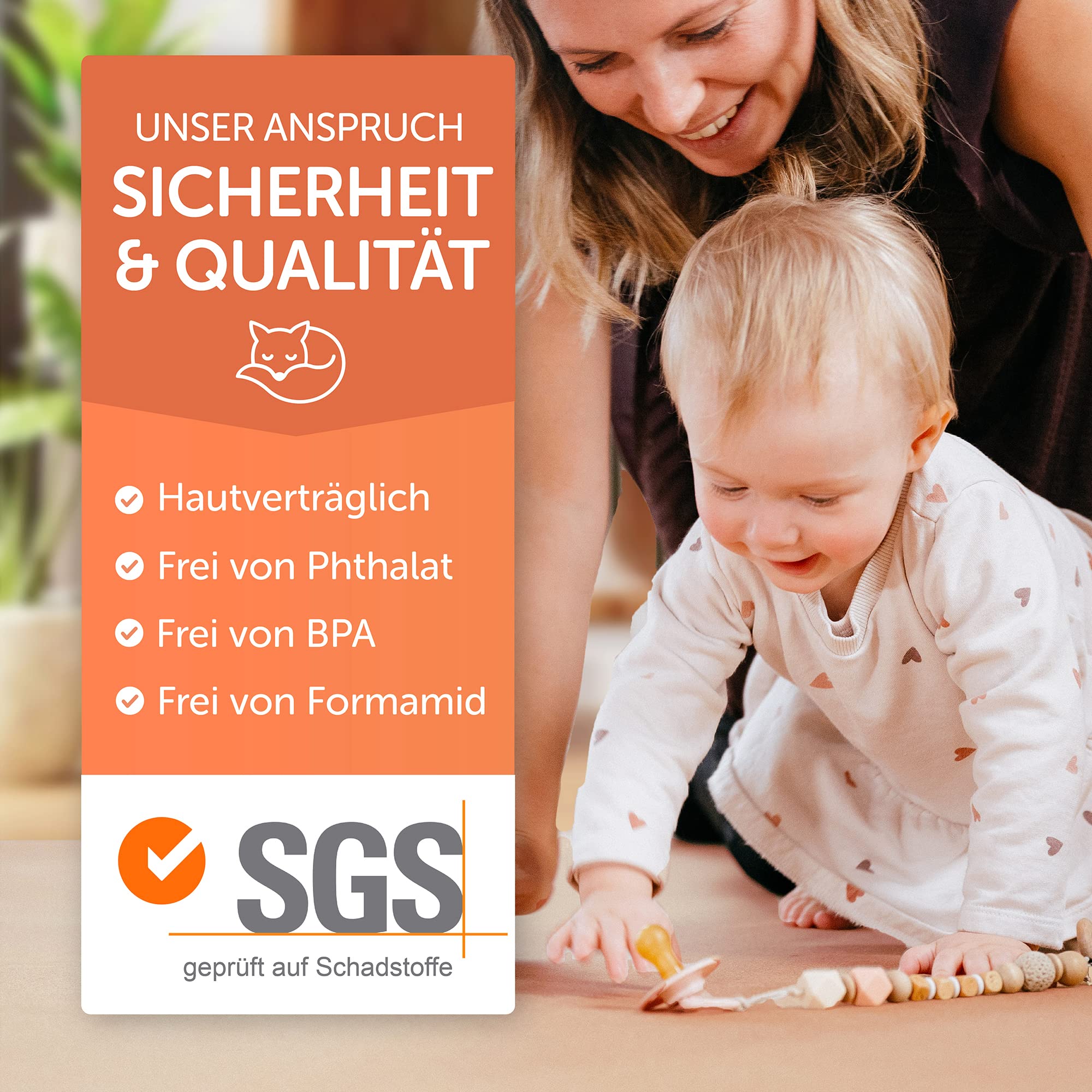 Famifidus Krabbelmatte Baby schadstofffrei - Kinder Spielmatte aus Kork & Naturkautschuk - 180 x 135 cm - Bodenmatte mit 4,5mm Stärke ideal als Spielunterlage, Spiel und Krabbelunterlage Braun