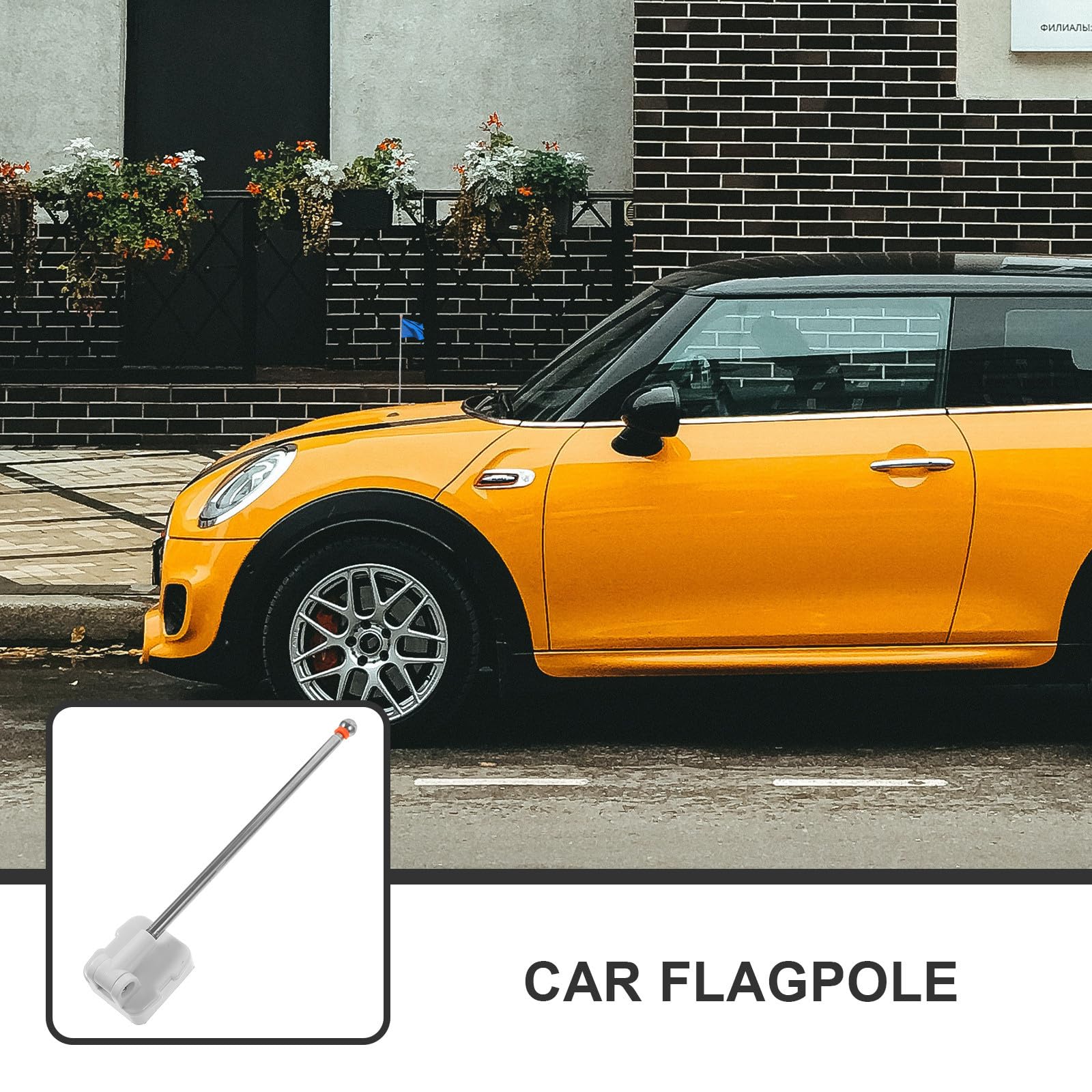 DOITOOL Supporto Magnetico Facile da Installare Bianco in Acciaio Inossidabile senza Lasciare Tracce per Asta Portabandiera Auto per Uso Esterno e Feste