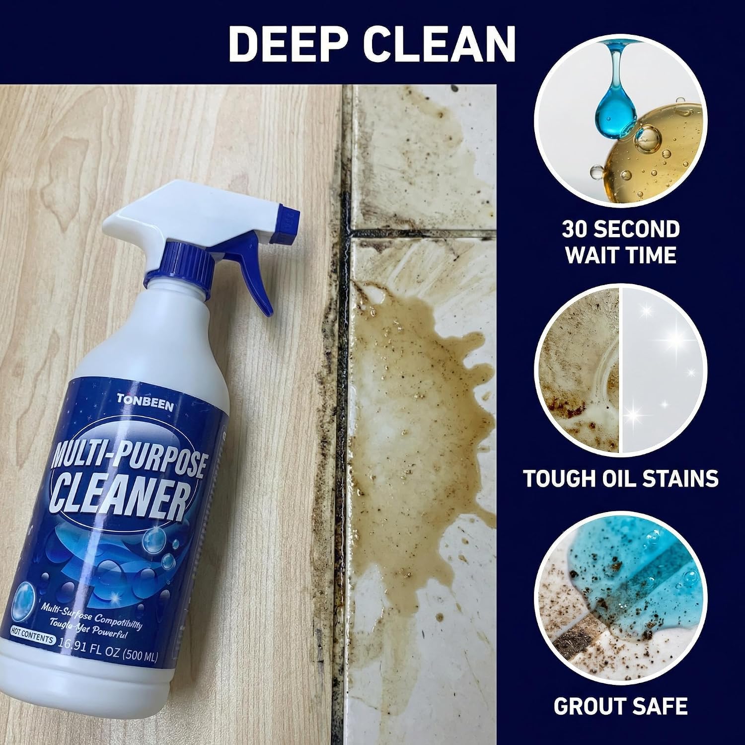 Premium Multi-Surface Cleaner for PVC Floors & Hard Surfaces, Effectively Removes Shoe Marks, Grease, Oil Stains, Drink Spills, and Dust from Laminate Flooring, Floor Seams, 500ml image 4