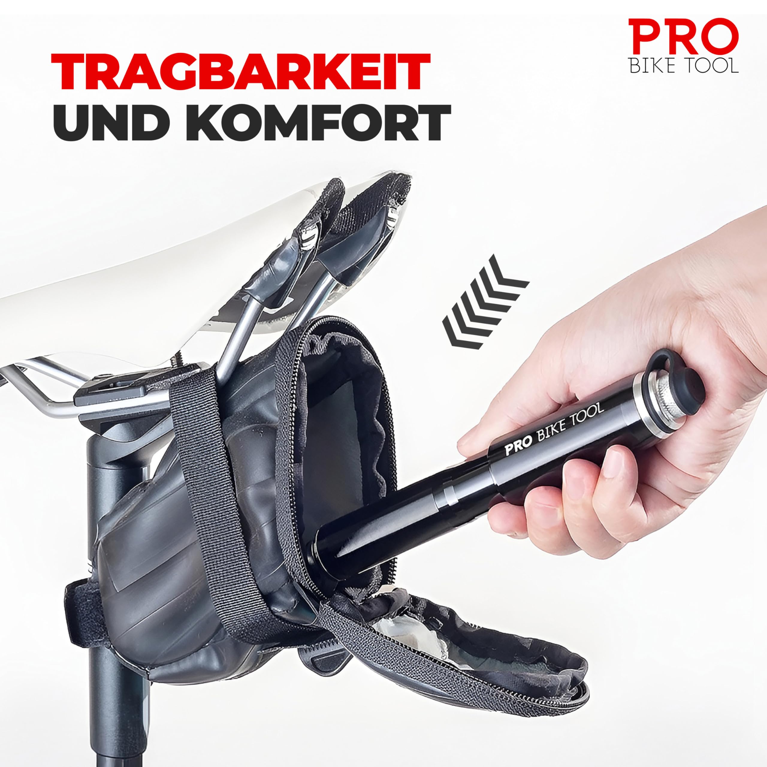 Pro Bike Tool Mini-Fahrradpumpe für Presta- und Schraderventile, Hochdruck-PSI, zuverlässig, kompakt und leicht, hervorragende Qualität und Leistung, Fahrrad-Reifenpumpe für Rennräder, Mountainbikes und BMX-Fahrräder