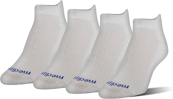 MediPeds Womens Non-Binding, Breathable Low Cut Socks with Tab, 4-pairs