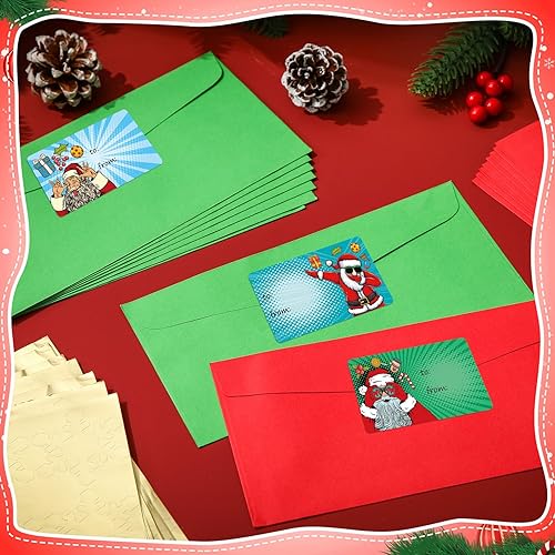 Vista 61 de Outus 500 etiquetas de Navidad, etiquetas autoadhesivas de regalo para regalos de Navidad, etiquetas de nombre de Navidad, etiquetas para papel