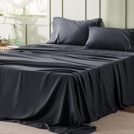 Bedsure Cooling Sheets King Bundle King Size Sheets Grey