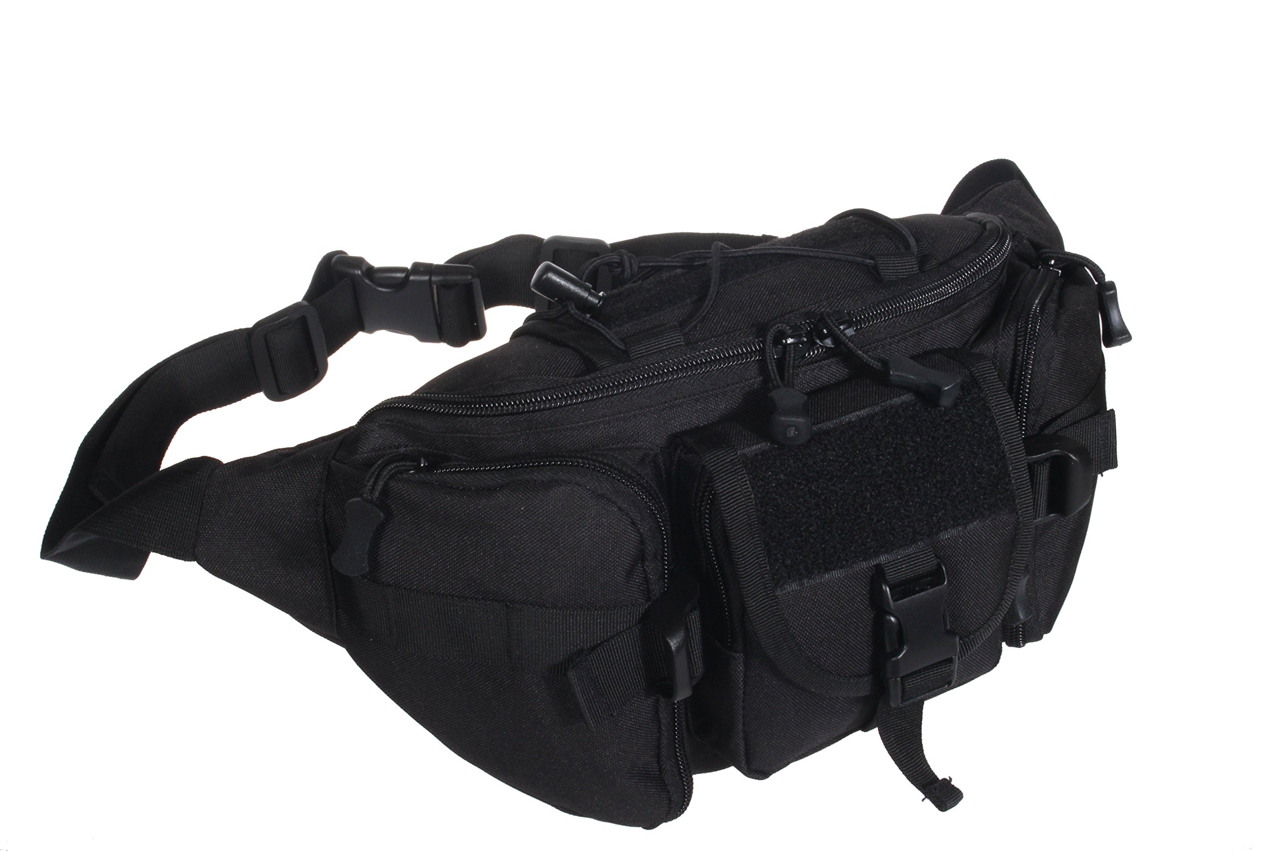 Loglife Outdoor Tactical Military Waist Pack Bag Packs Waterproof Hip Belt Bag Pouch Travel Hiking Climbing Hunting (BK)