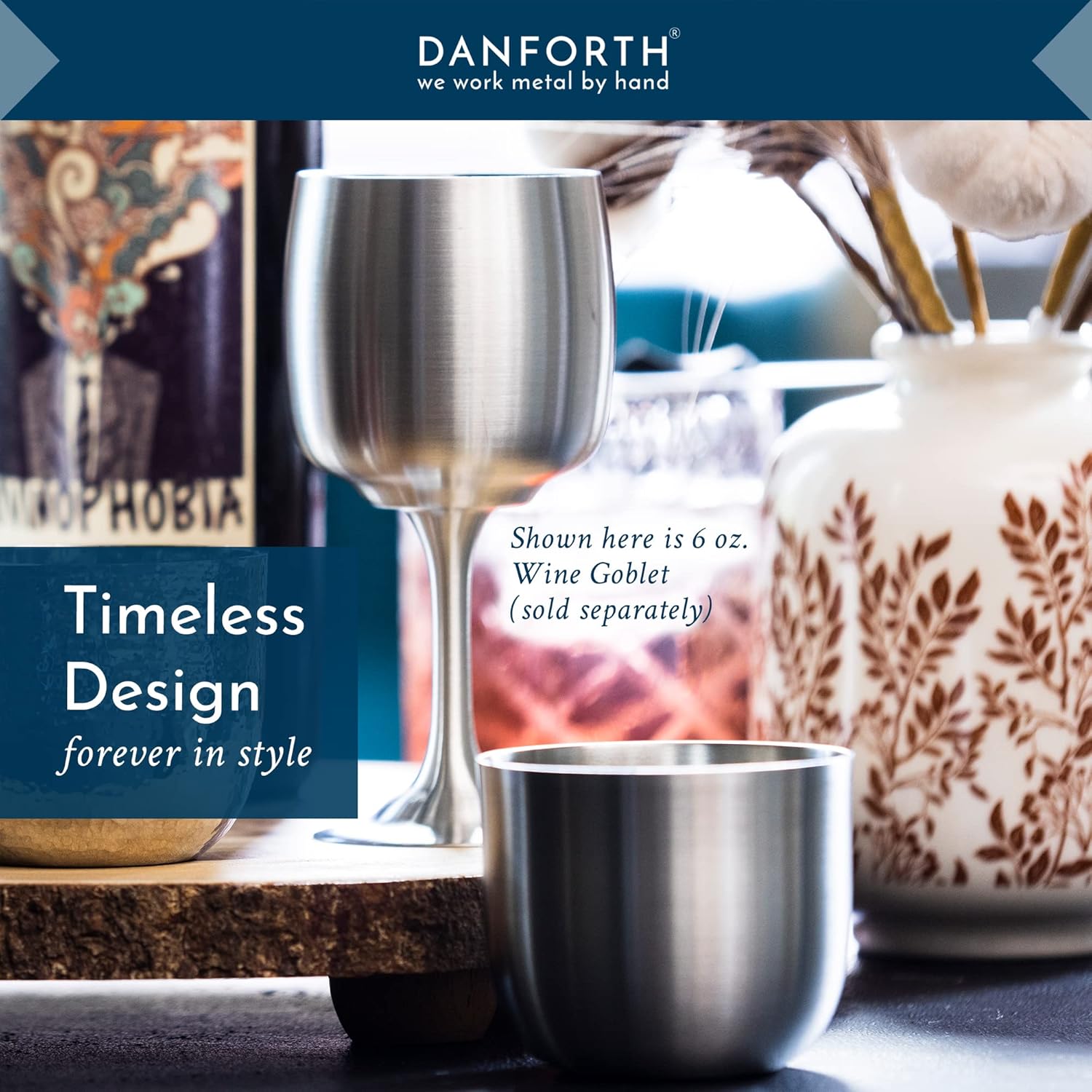 DANFORTH Pewter Jefferson Cup – Handcrafted Pewter Metal Drinking Cup – Satin Finish, 8 Ounces, Made In USA